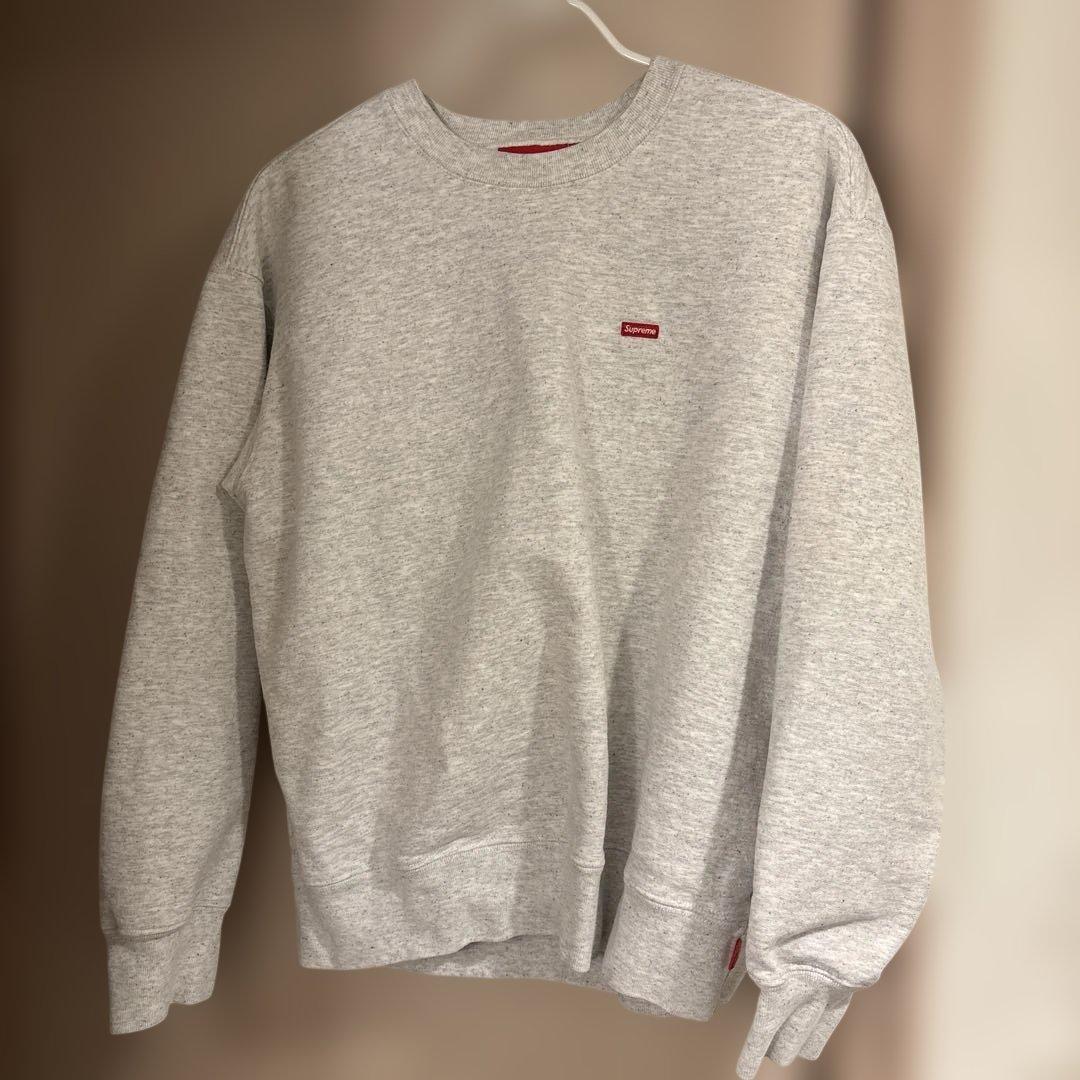 Supreme グレー クルーネックスウェット　small Box logo