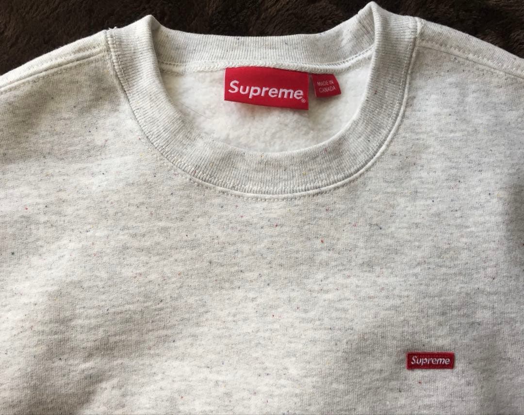 Supreme グレー クルーネックスウェット　small Box logo