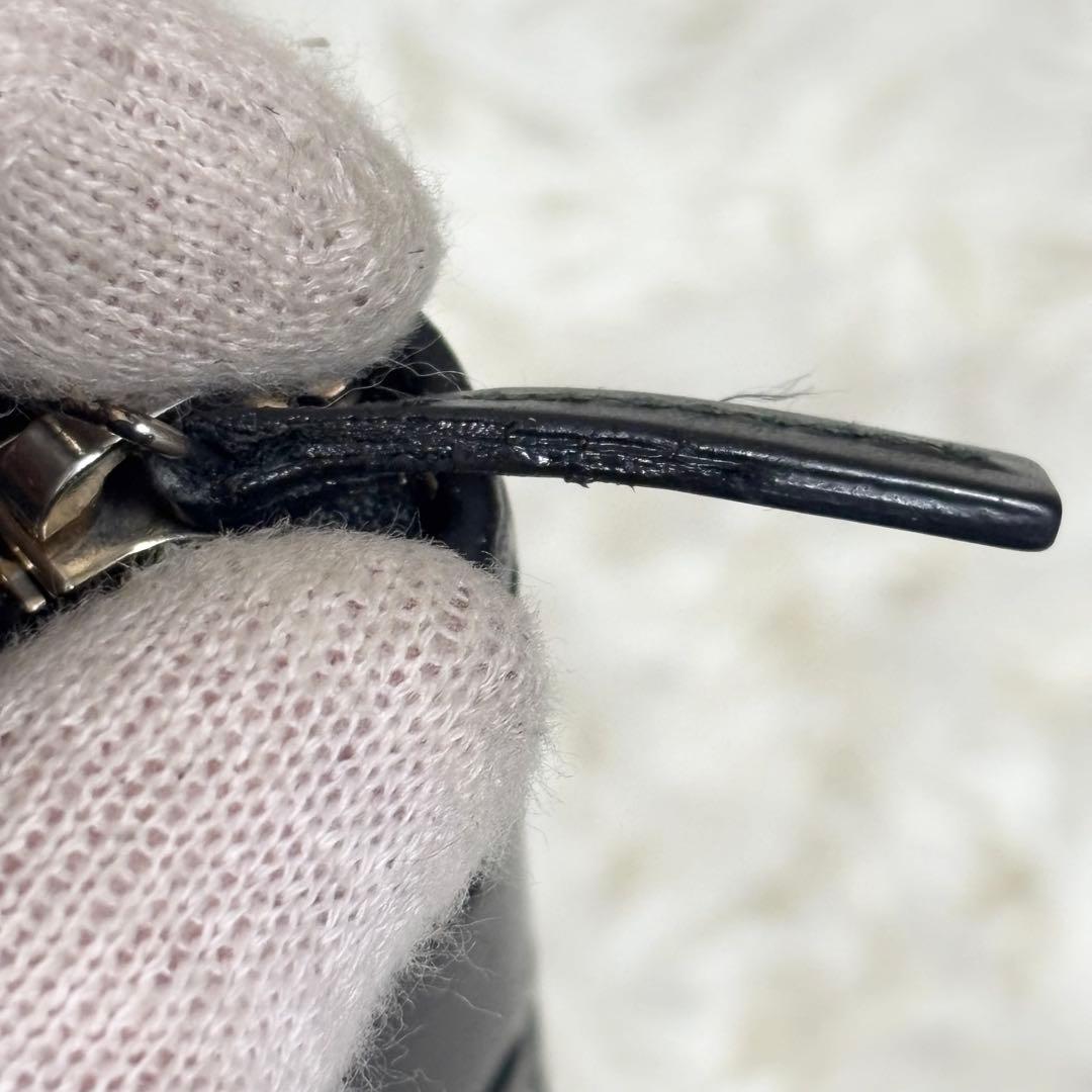 グッチ 財布 ラウンドファスナー GG シマ リボン インターロッキング　黒