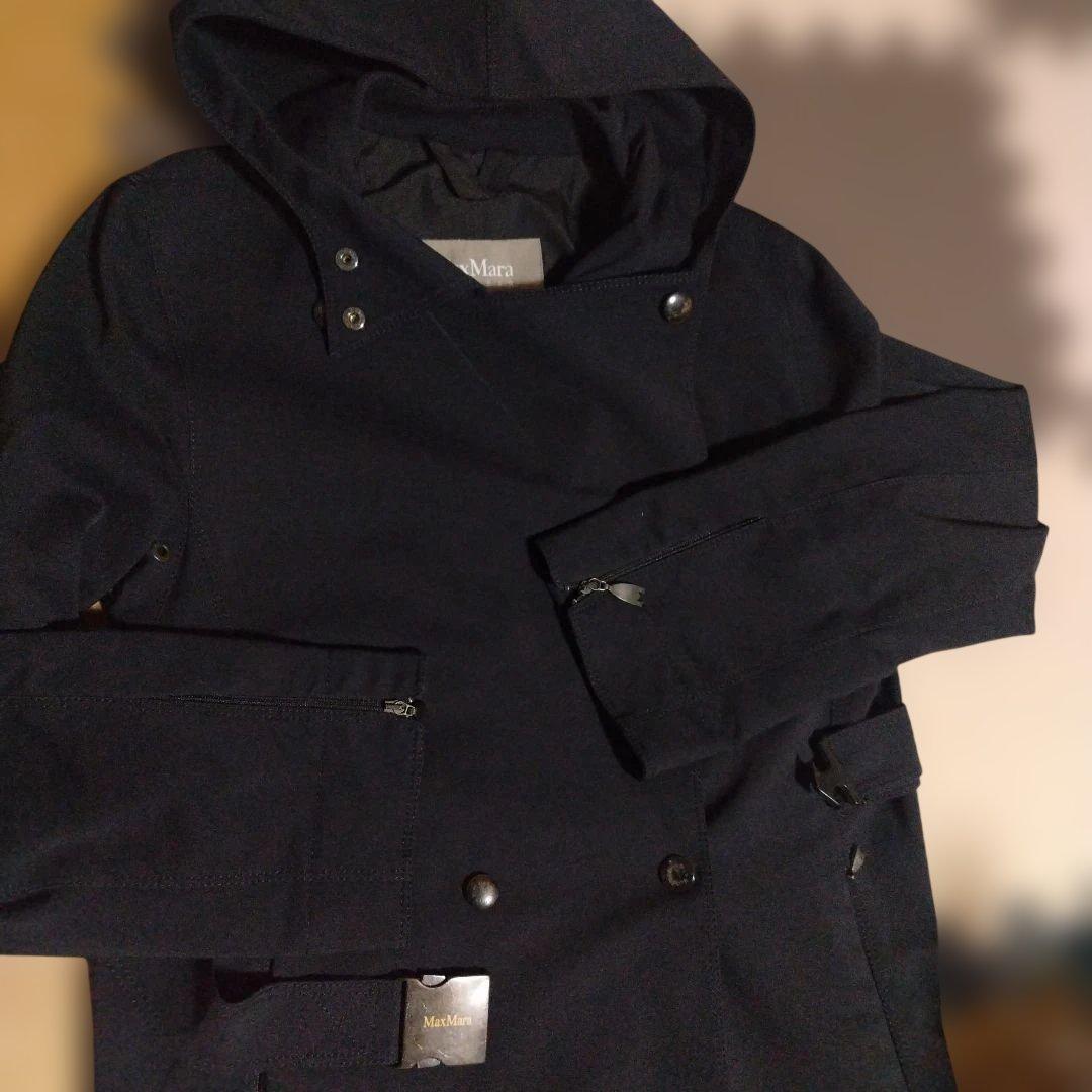 最終値下げ　MaxMara ネイビー フード付きジャケット