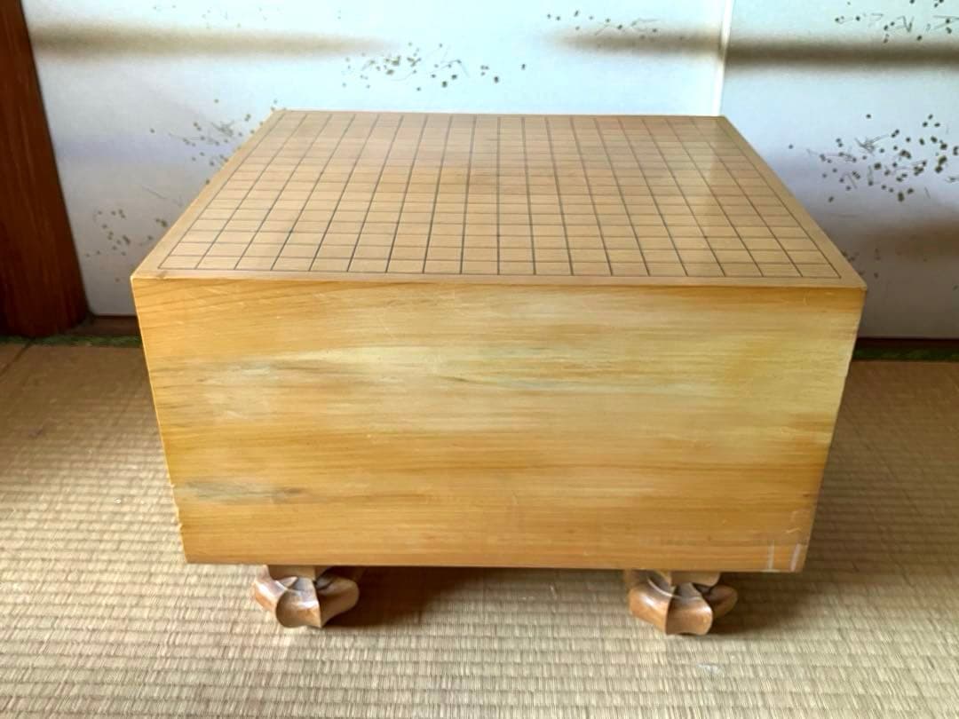 昭和レトロ　脚付碁盤7.7寸　板目