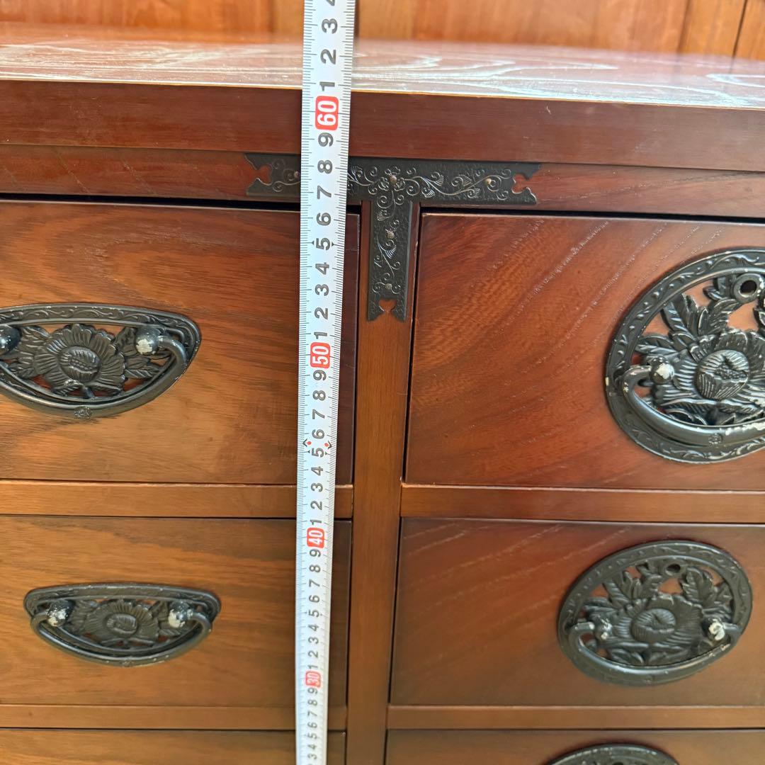 「格安早い者勝ち」民芸家具 欅材 整理箪笥 時代箪笥 3段チェスト 鉄金具 和