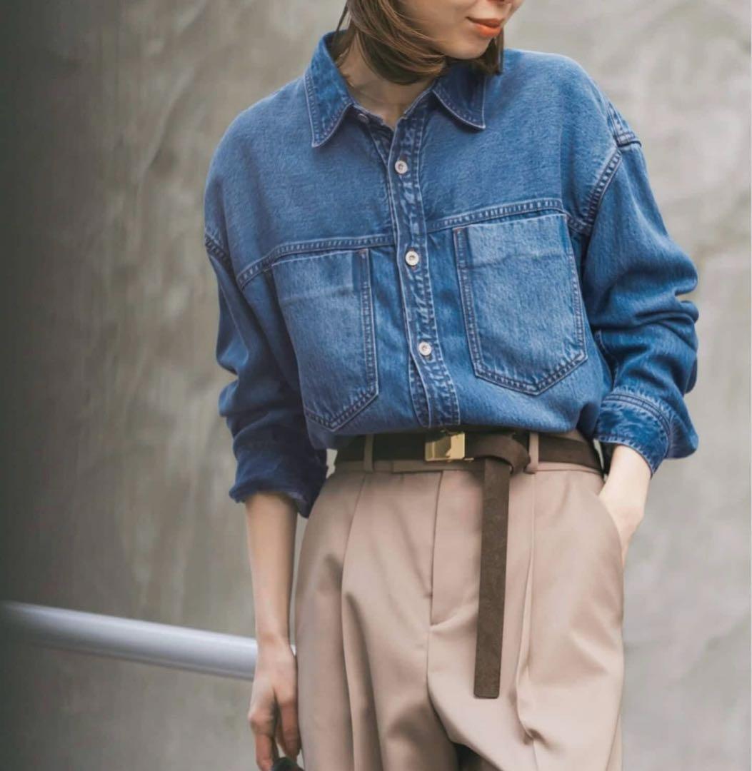 NOBLE スージングデニムビッグポケットシャツ