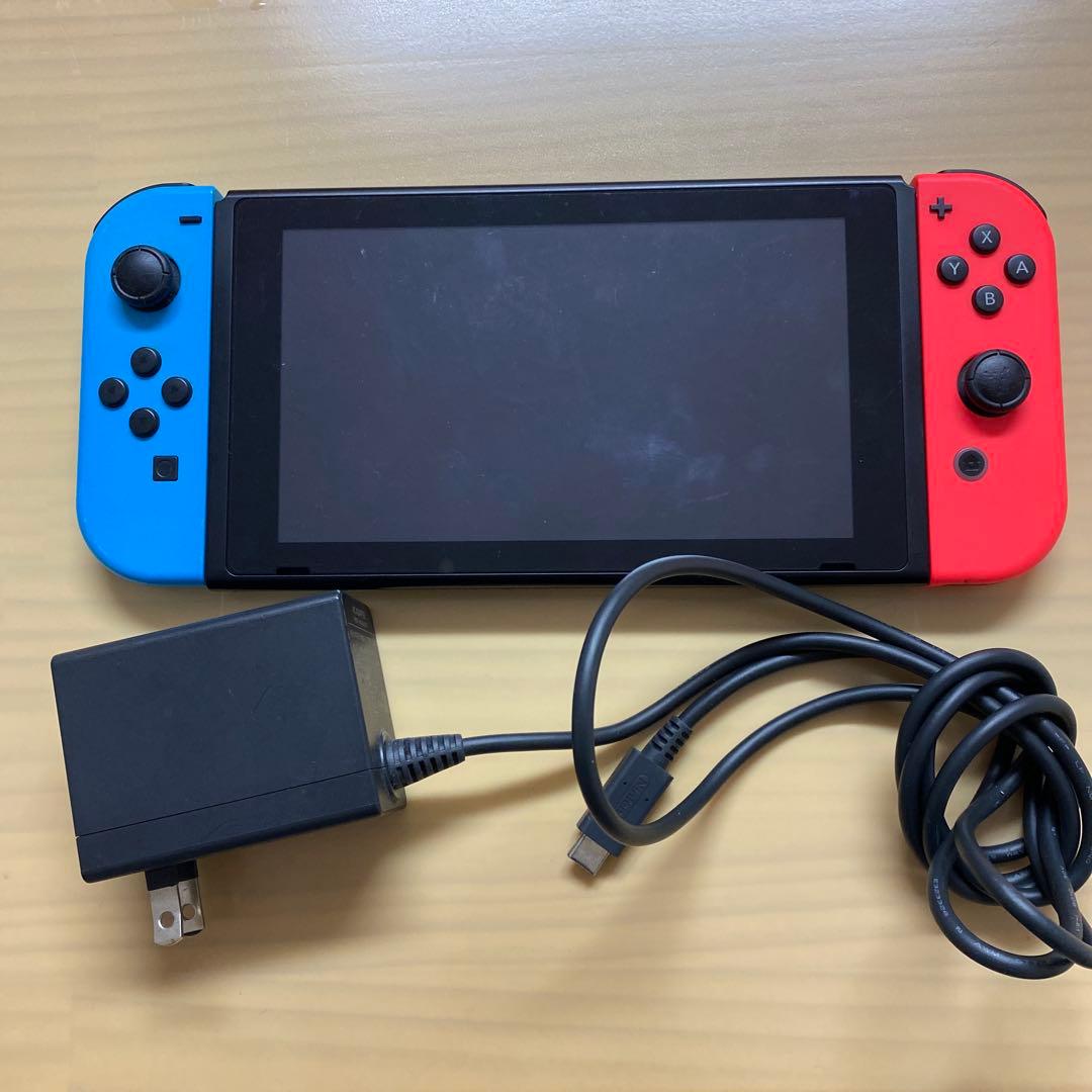 Nintendo Switch 本体 青/赤 充電器付き(ジャンク品)
