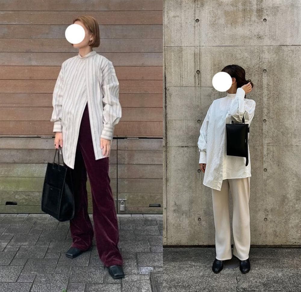 美品 CLANE 2,4万円 スリットのブラウス ホワイト クラネ B411