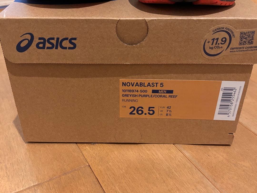 ASICS ノヴァブラスト5 26.5cm PURPLE/CORAL REEF