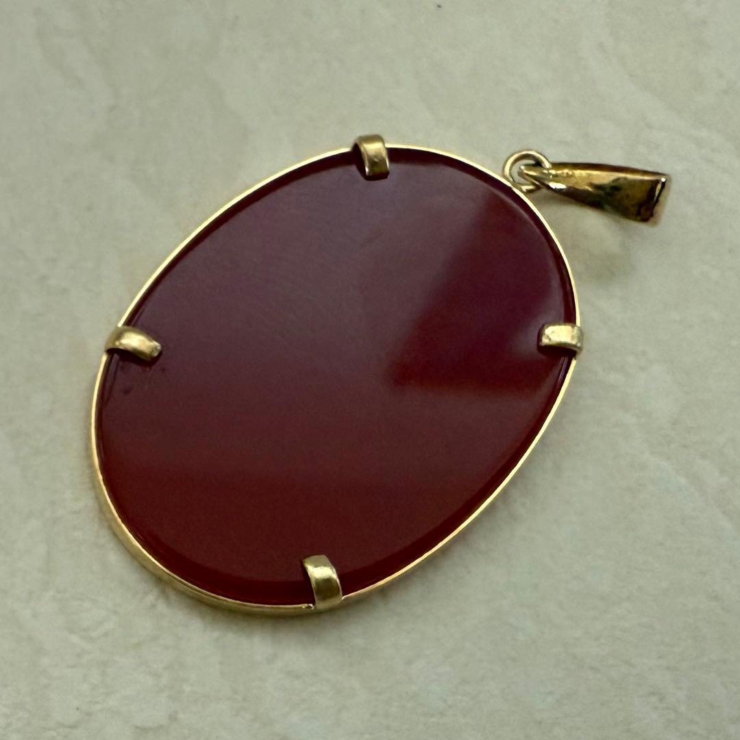 K18カーネリアンカメオペンダントトップ　2.58g