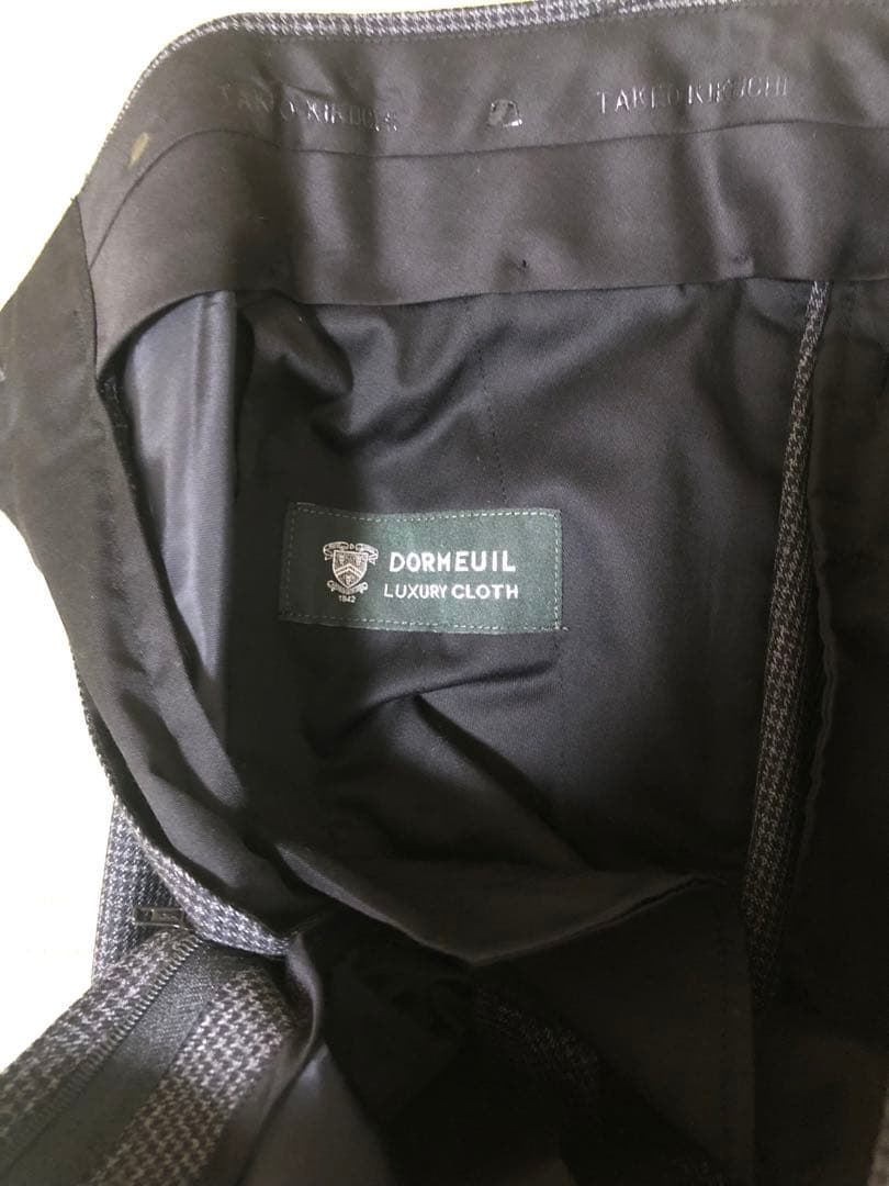 【新品未使用】タケオキクチ メランジ千鳥スーツ チャコールグレー