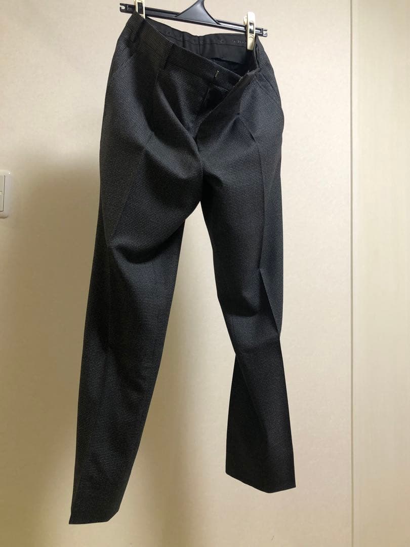 【新品未使用】タケオキクチ メランジ千鳥スーツ チャコールグレー