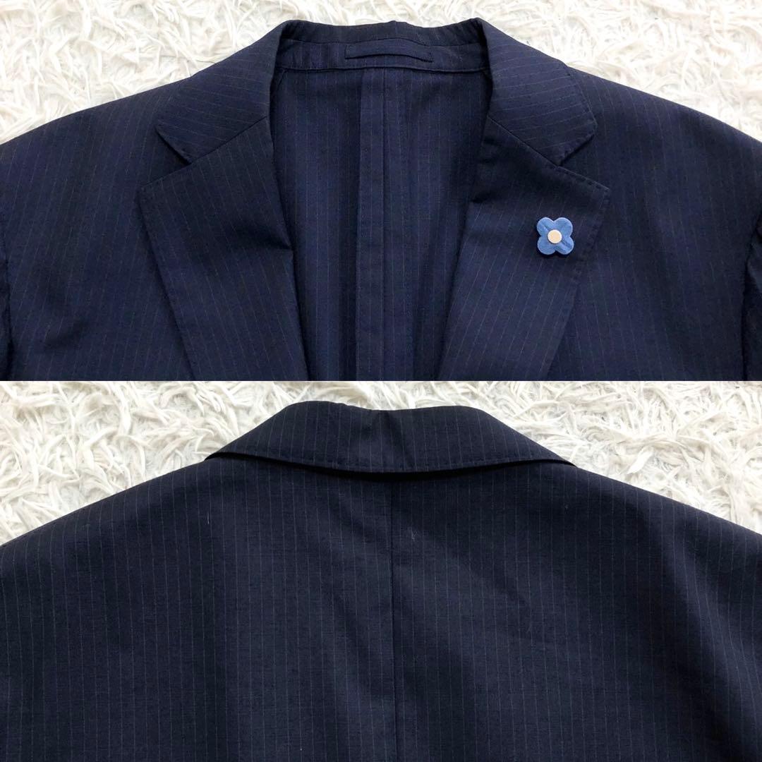 美品✨LARDINI ラルディーニ セットアップ ストライプ ネイビー 56