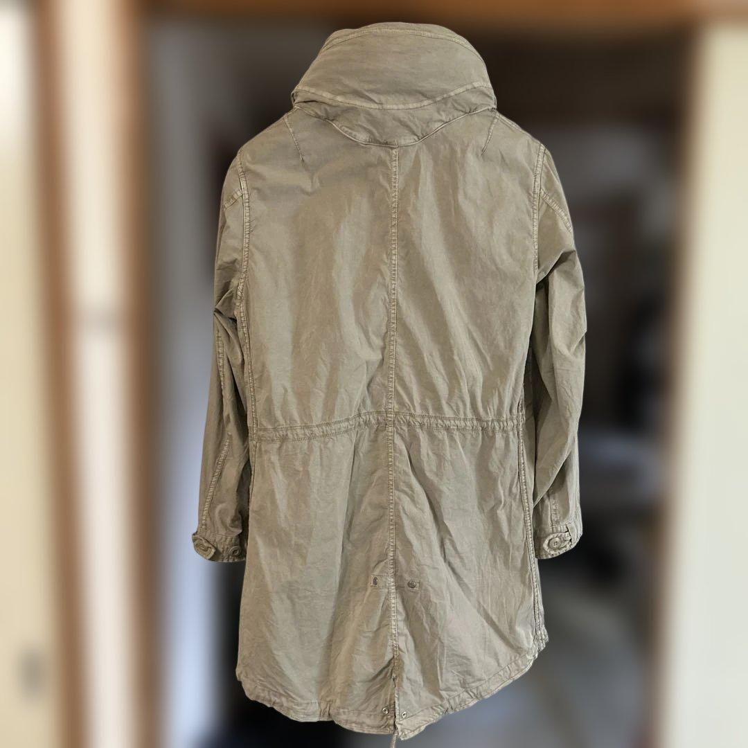 Goa ミリタリージャケット　メンズ　ロング　フード収納　ダブルジップ　y2k