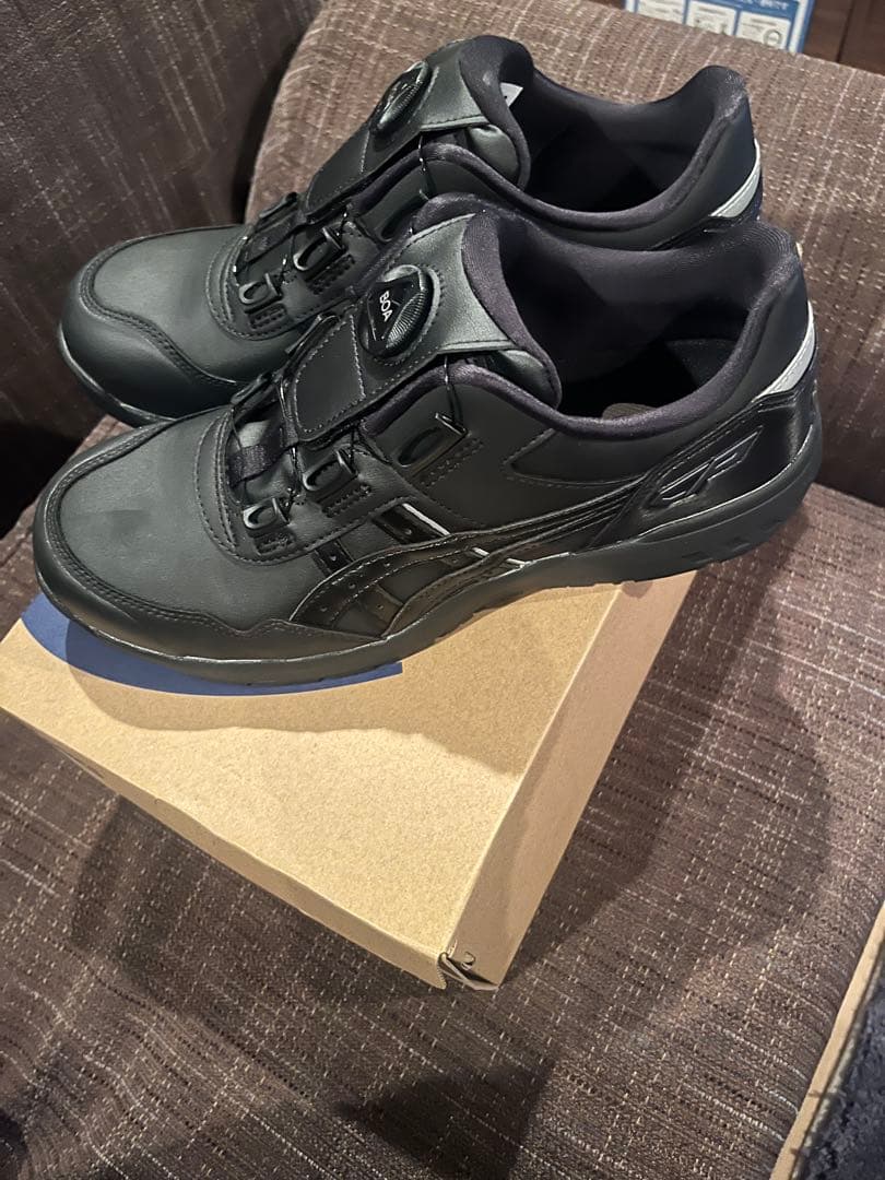 asics ブラック 安全靴 ベルクロ式