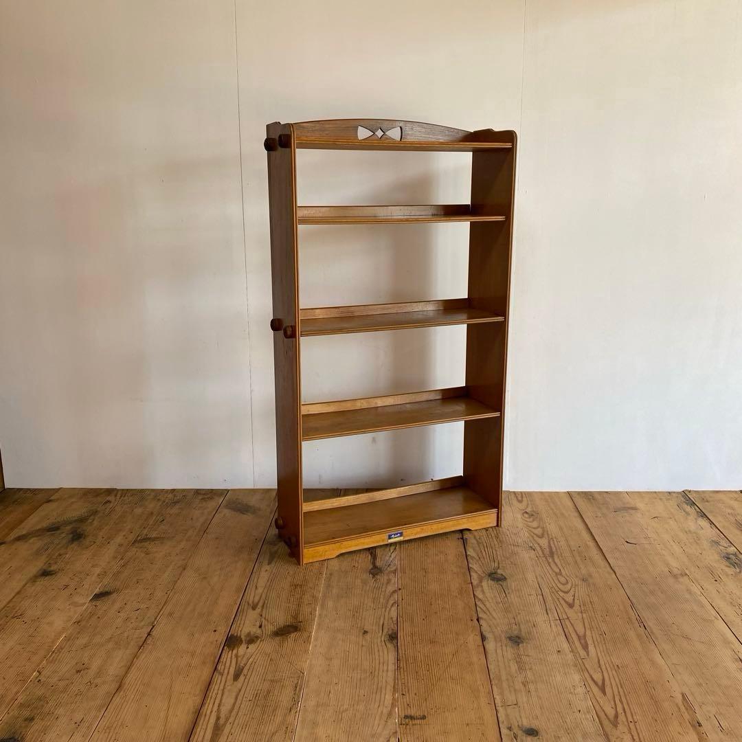アンティーク オープンラック 本棚 木ネジ式 無垢材 透かし彫り z929