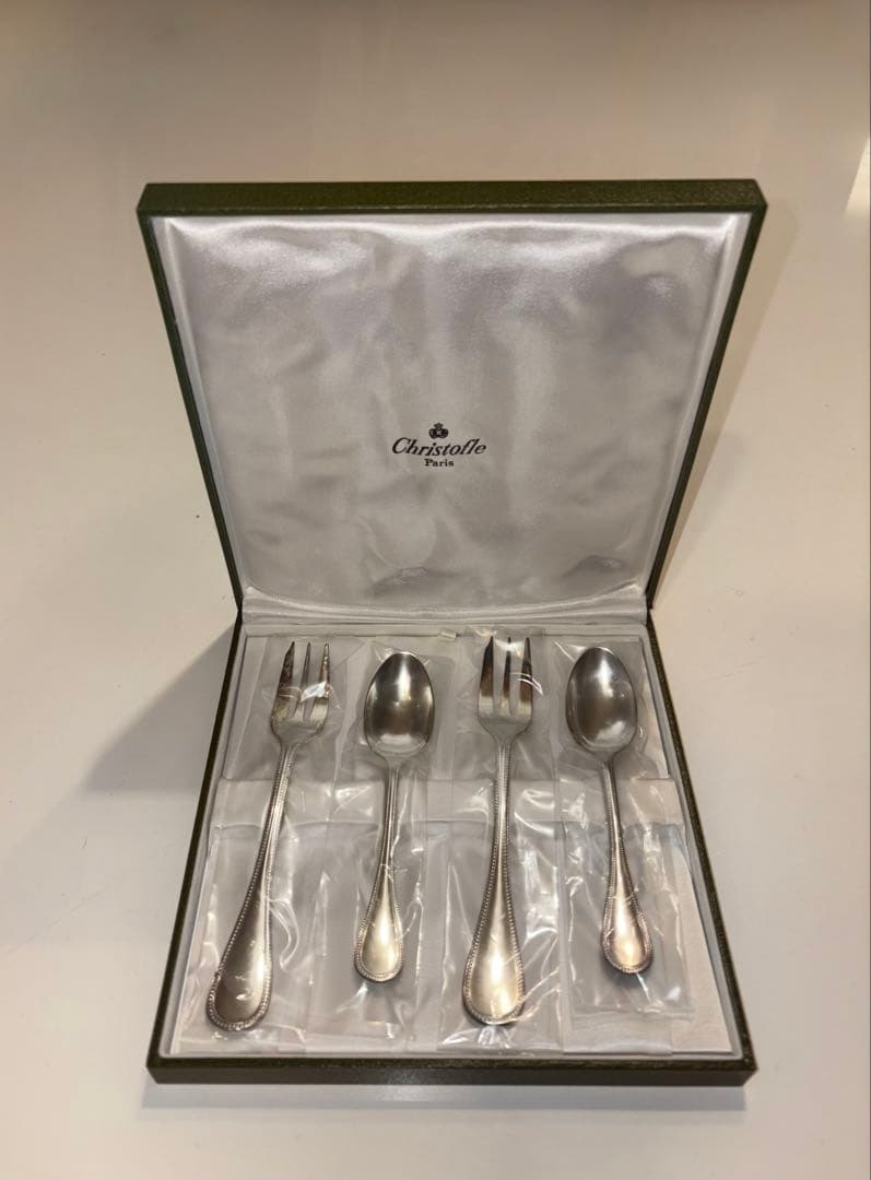 【訳あり】Christofle カトラリーセット 計3箱（スプーン＆フォーク）