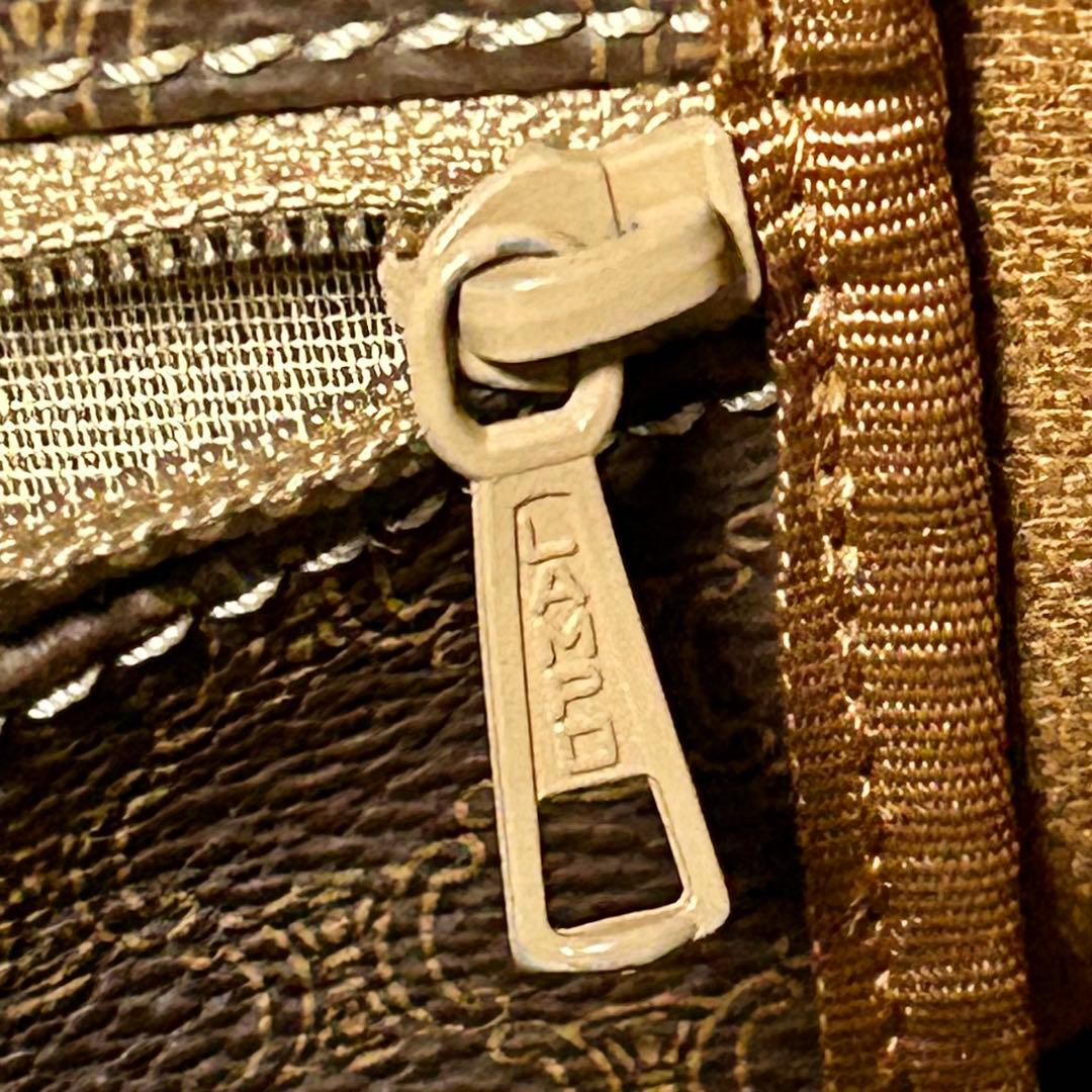 CELINE セリーヌ ボストンバッグ マカダム柄 茶系 ネームタグ 南京錠