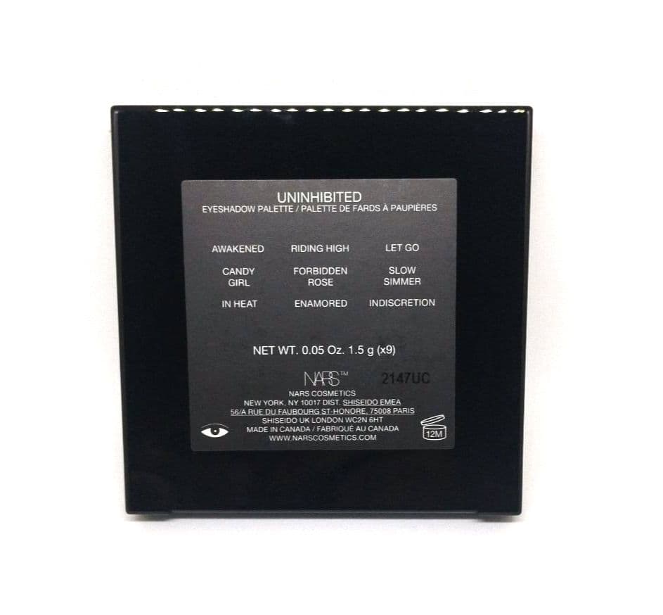 新品未使用 限定品 NARS ナーズ アンインヒビテッドアイシャドウパレット