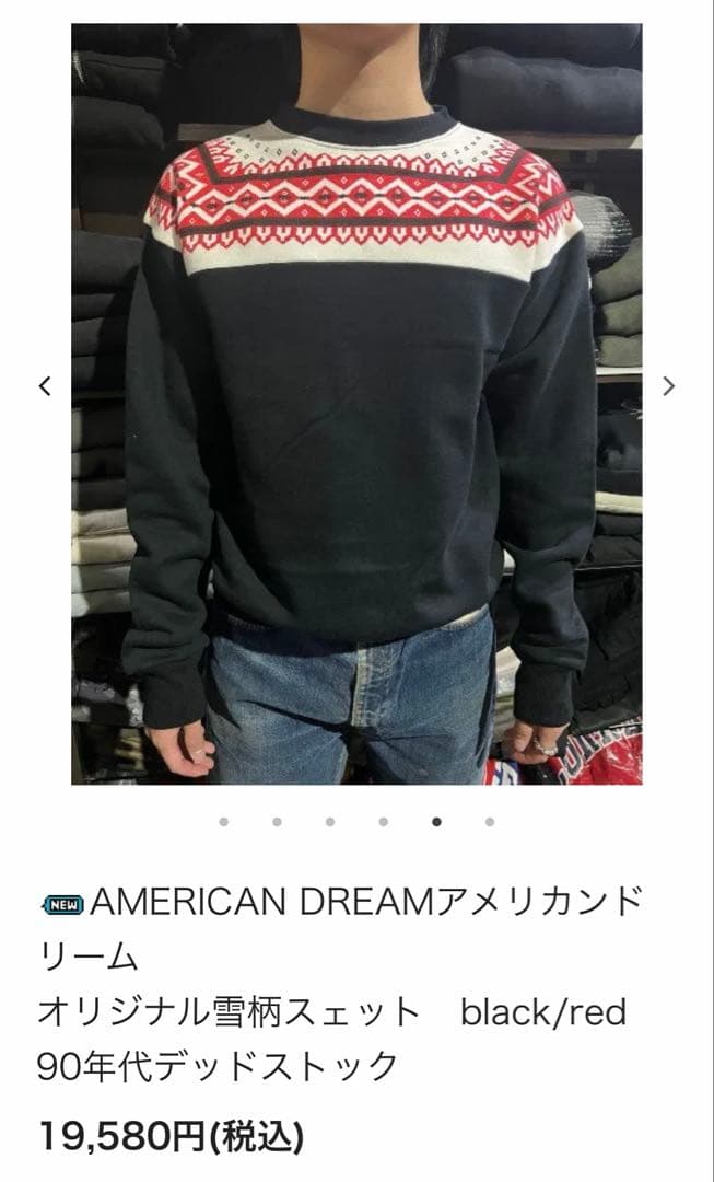 掲載終了します AMERICAN DREAMアメリカンドリーム雪柄スウェット