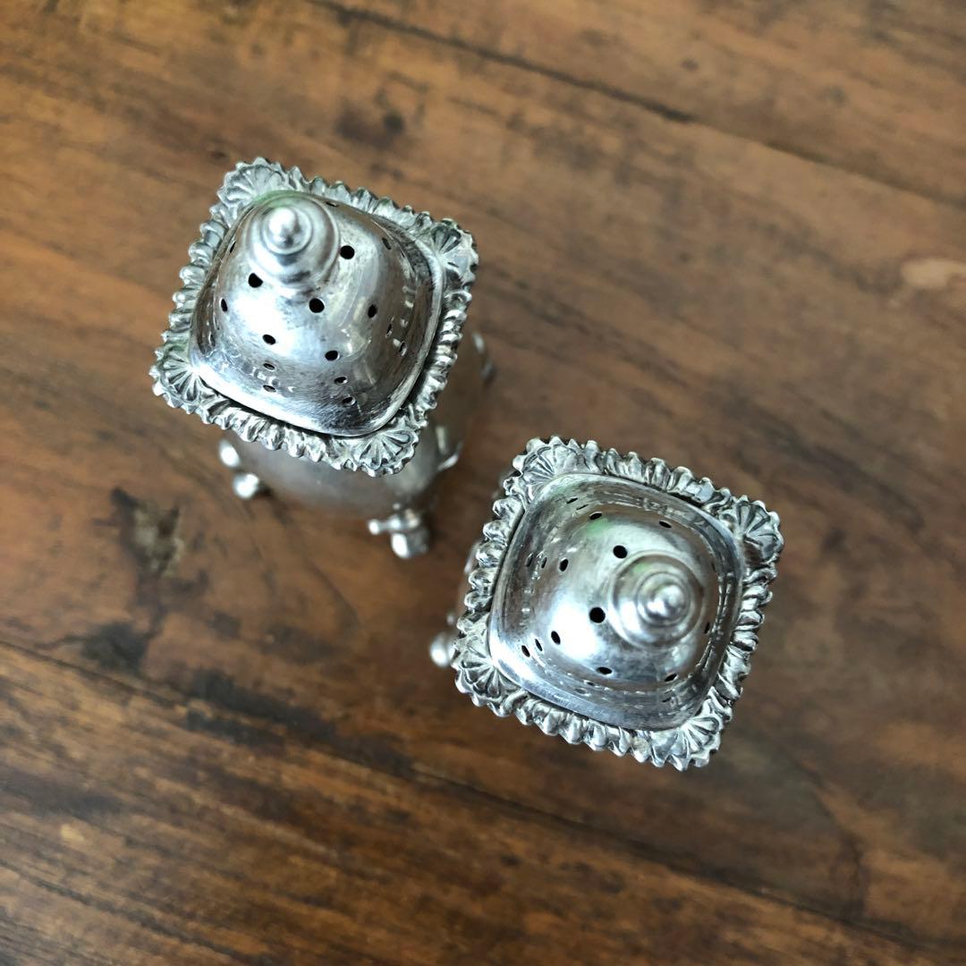 Vintage 英国　純銀製　ソルト＆ペッパー　スターリングシルバー　ビンテージ