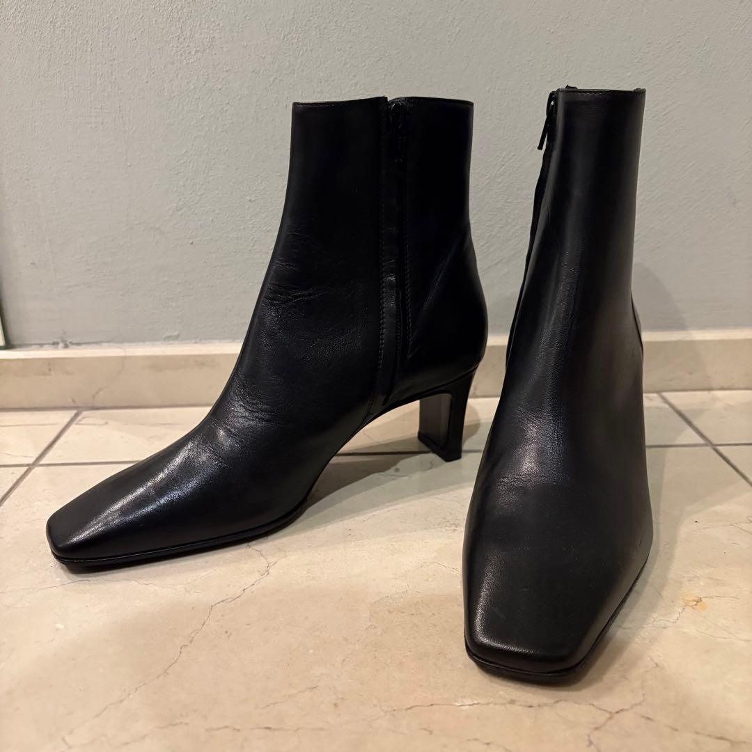 [新品未使用]ファビオルスコーニ　 ブーツ　ブラック　スクエアトゥ　23cm