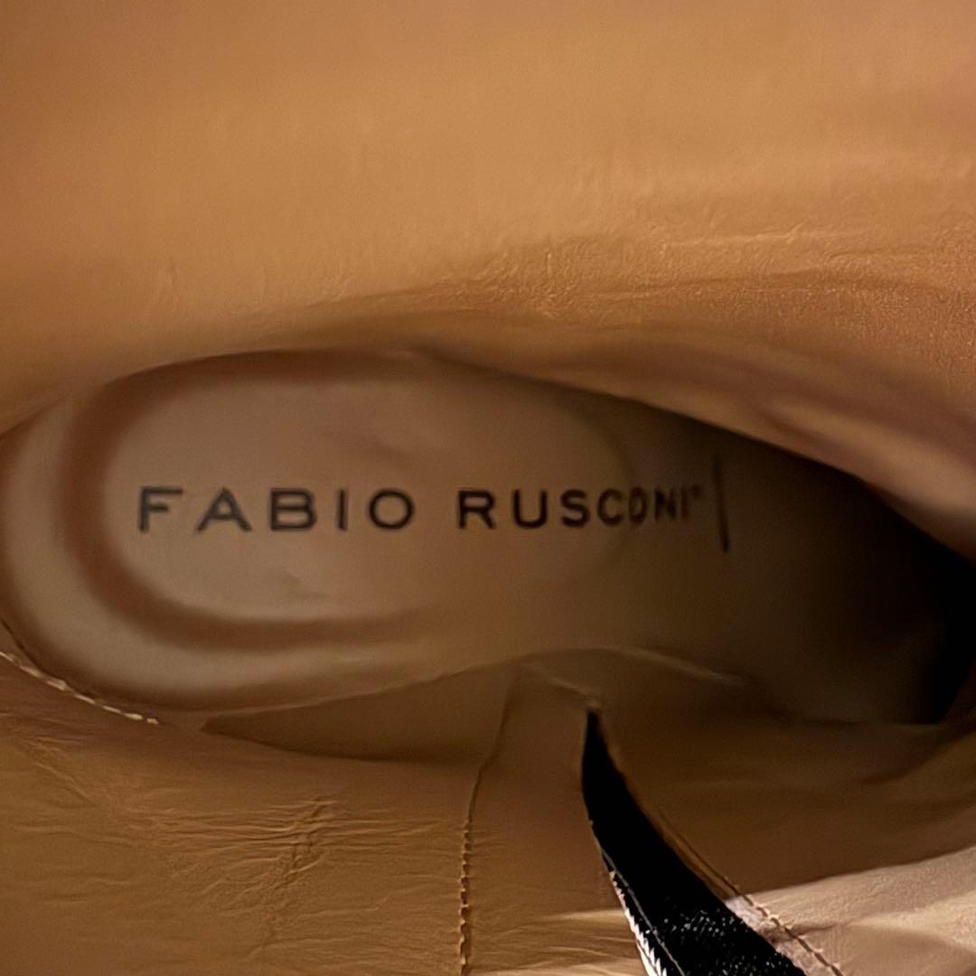 [新品未使用]ファビオルスコーニ　 ブーツ　ブラック　スクエアトゥ　23cm