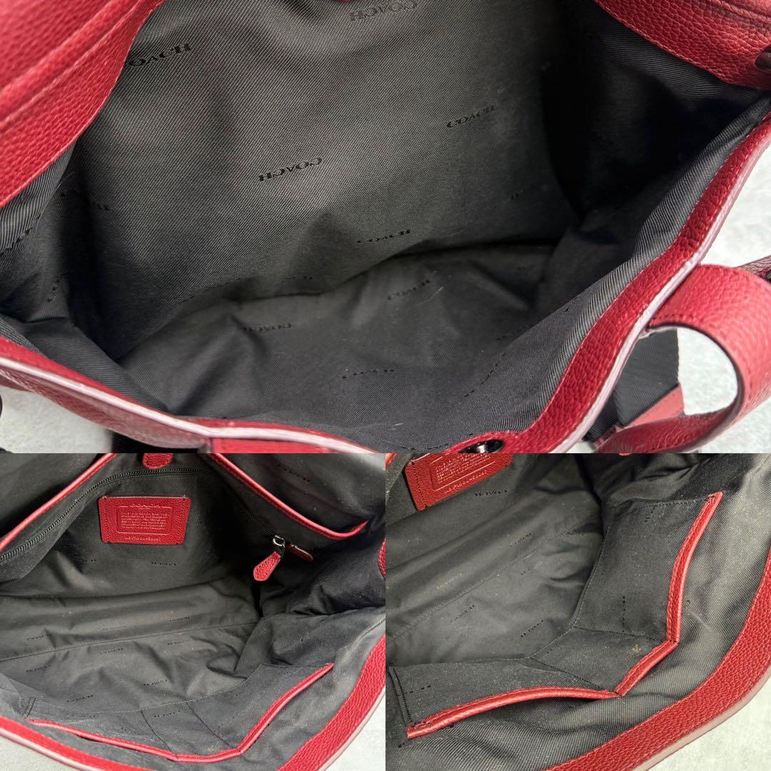 COACH コーチ ビジネスバッグ 2way レザー クロスボディ ボルドー