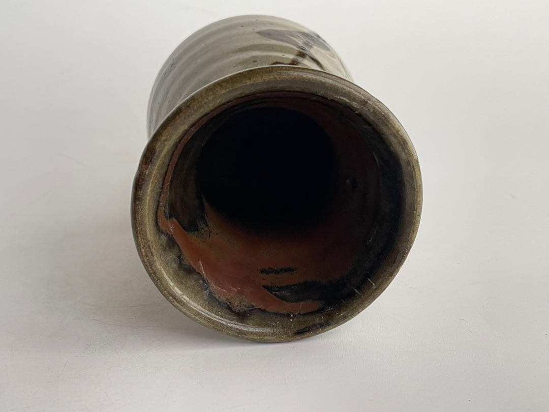 陶芸家　濱田庄司　浜田庄司　？　鉄絵花入　花生　花瓶　箱なし　民藝　益子