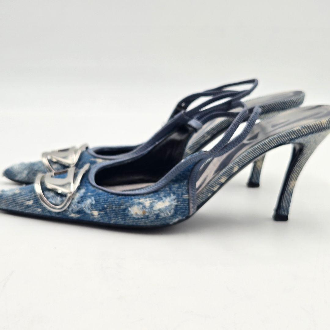美品 DIESEL ディーゼル パンプス サンダル デニム D-Venus
