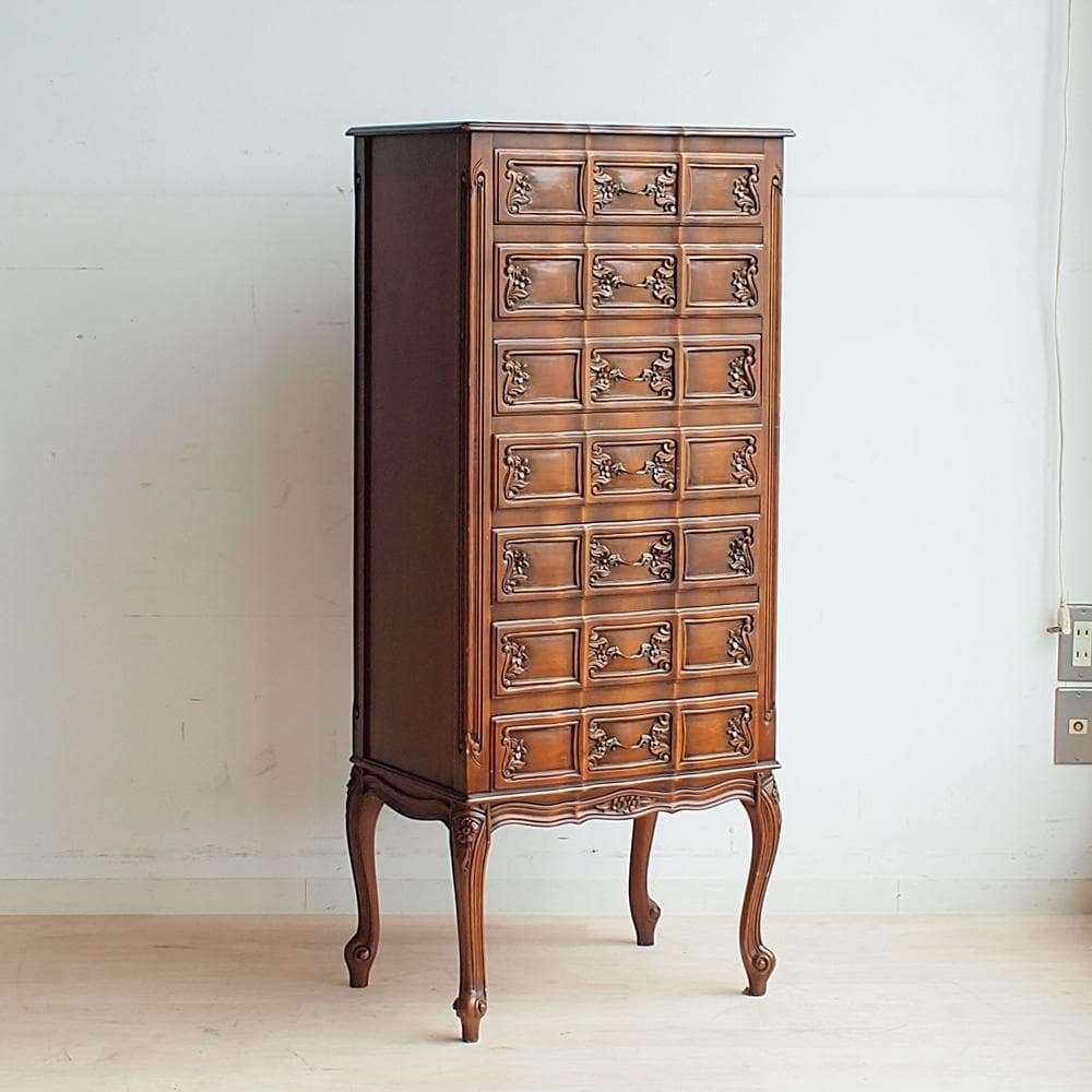 クラシカル 猫脚チェスト 7段 スリム イタリアンクラシックスタイル