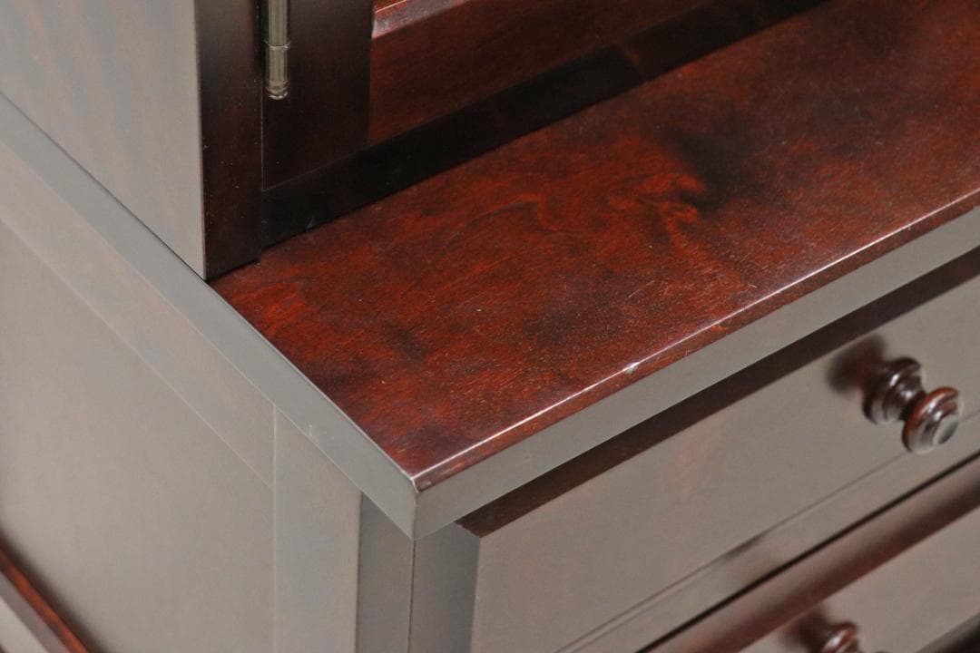 北海道民芸家具 樺材 重ね キャビネット 飾り棚 食器棚 本棚 引き出し ラック