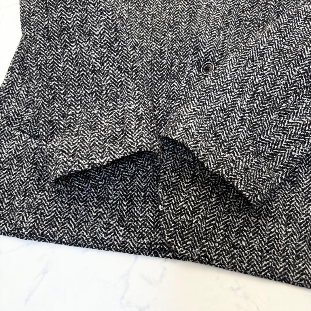 未使用 ジョセフアブード ニット ジャケット ヘリンボーン 黒白 3L