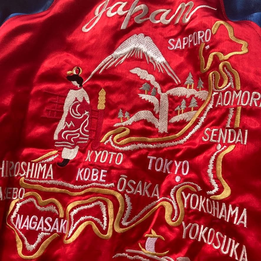 【希少】Switch　リバーシブル2WAYスカジャン 和柄刺繍 龍 虎 日本地図