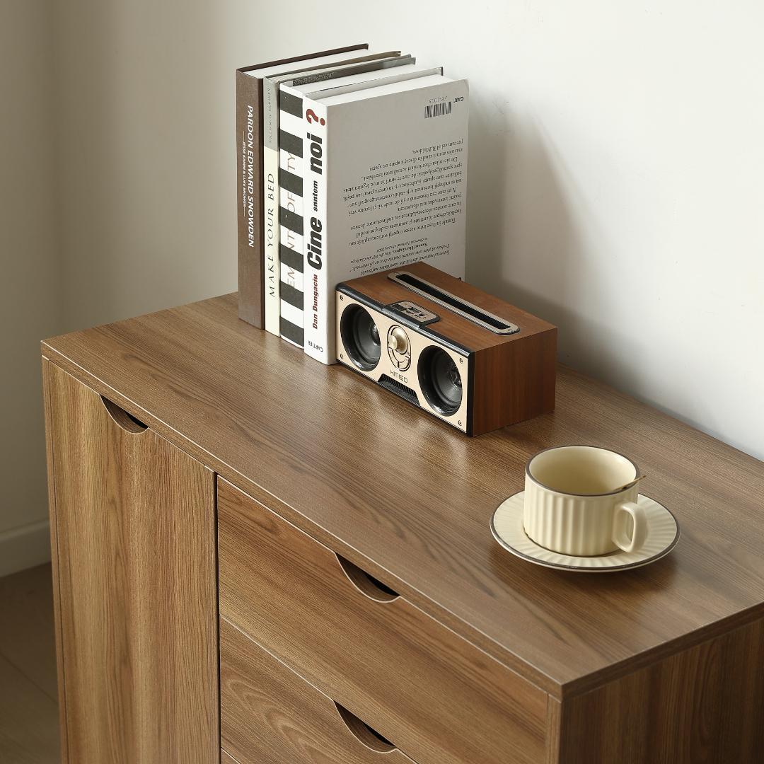 キャビネット 幅80cm 北欧風 サイドボード チェストテレビ台 BROWN