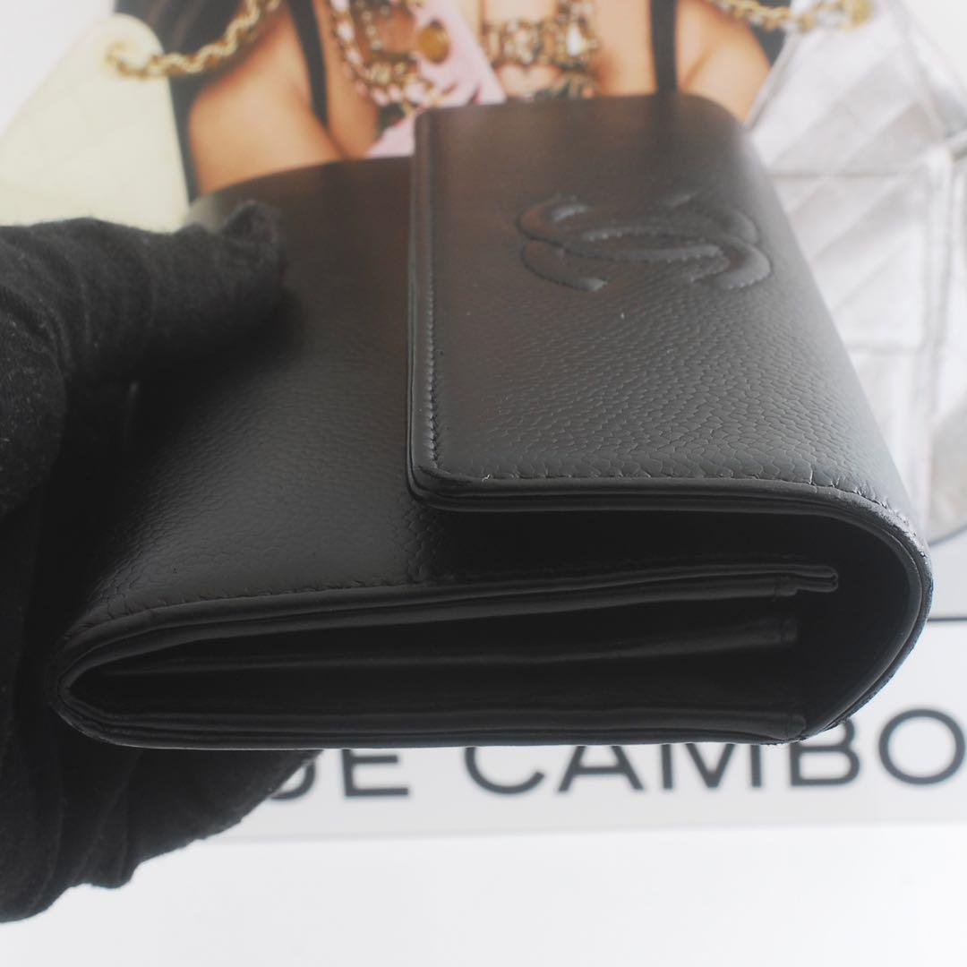美品＊CHANEL＊シャネル＊キャビアスキン＊長財布＊フラップウォレット＊ココ