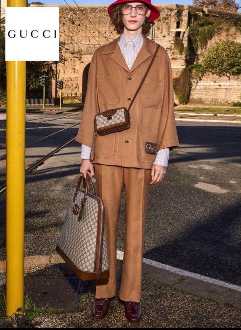 GUCCIグッチ　2020年　フレアスラックス　ブラウン　44