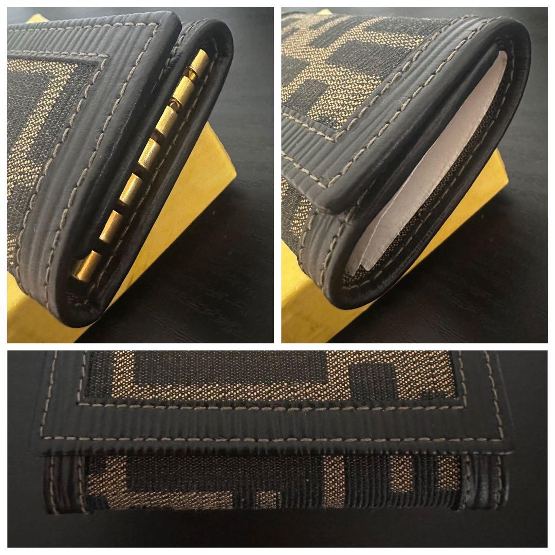 【未使用級】FENDI 6連 ズッカ柄 キーケース ブラウン