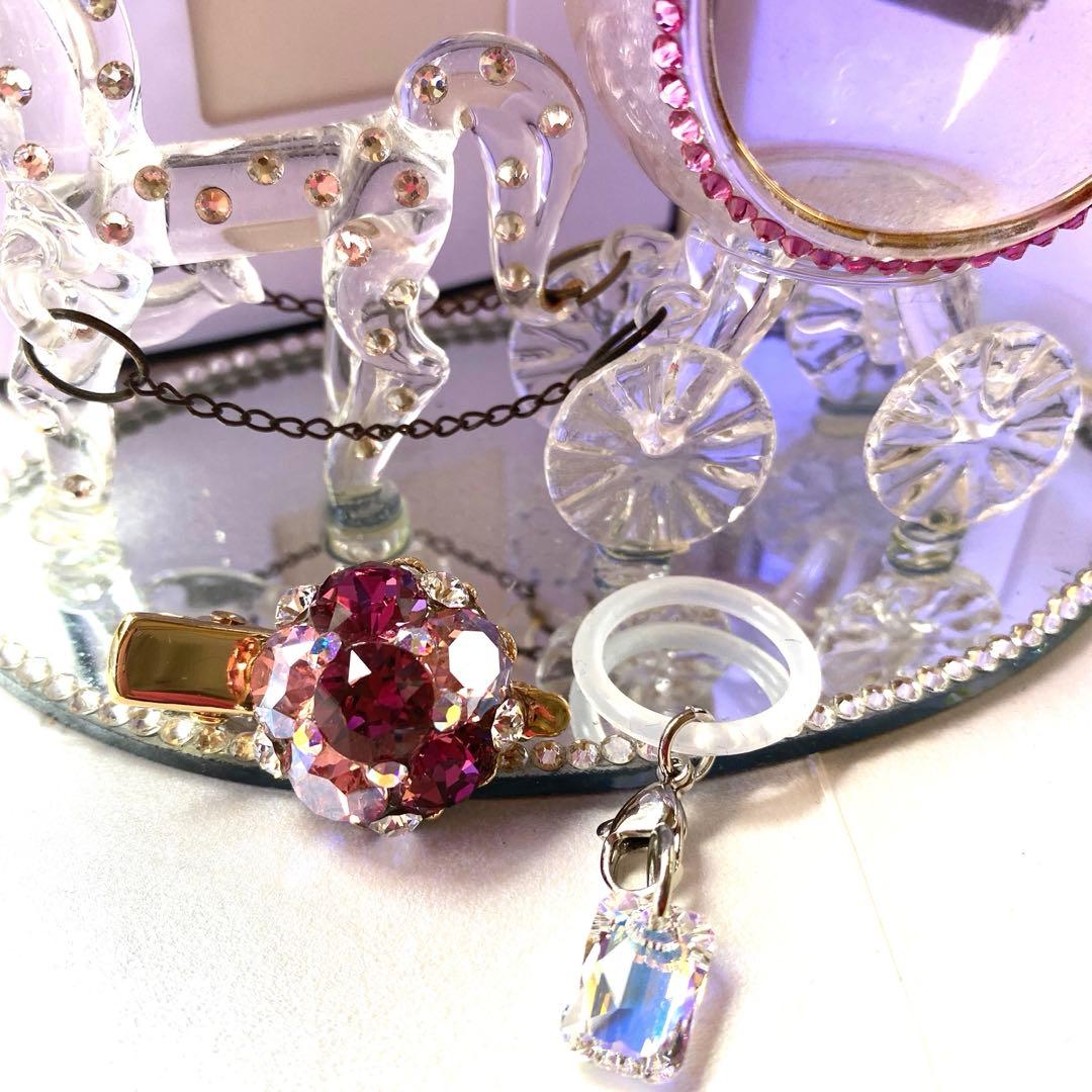 みなくるさま❤️一粒ヘアゴム　スワロフスキー