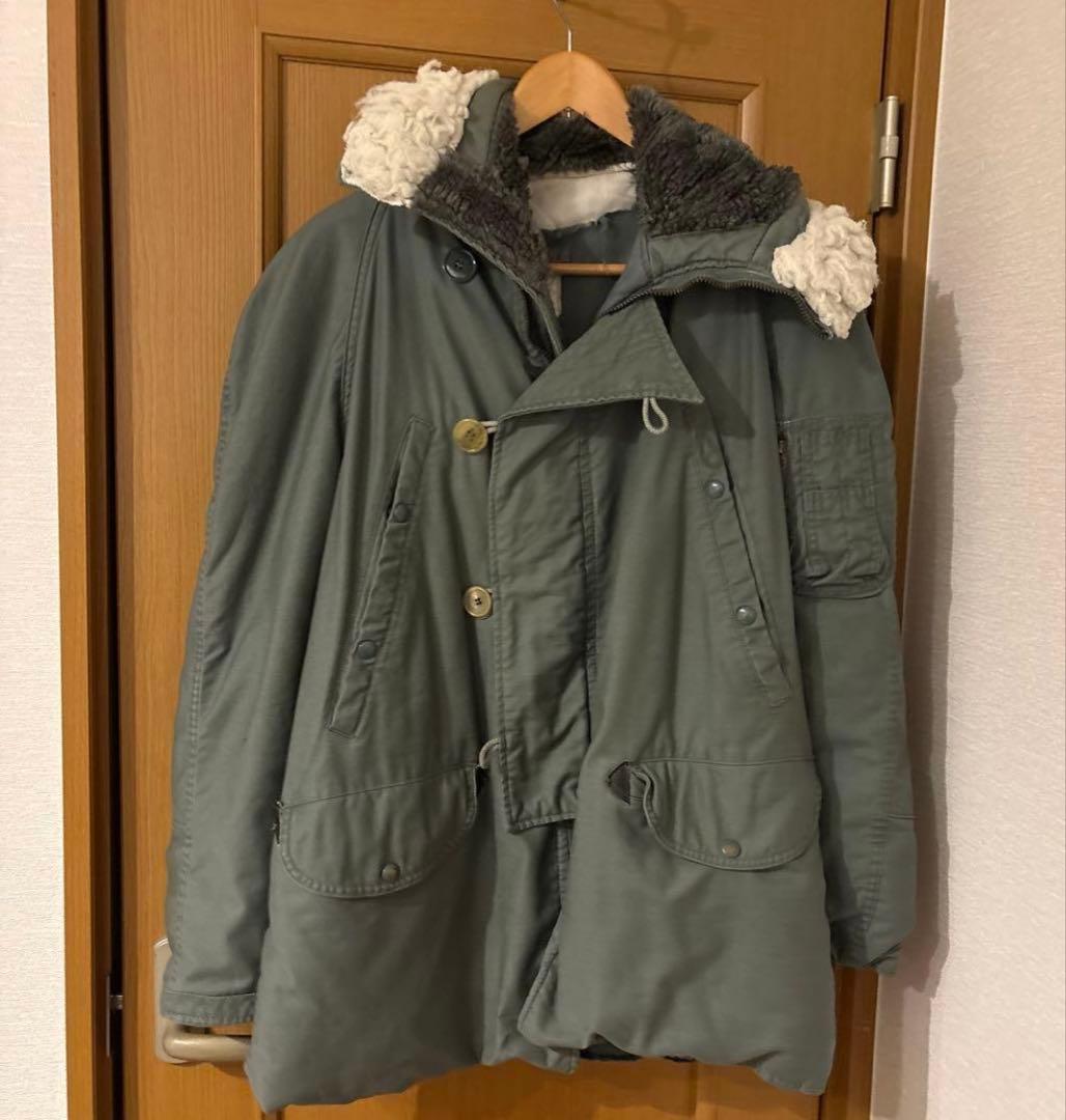 N3B フライトジャケット 実物 米軍放出 ビンテージ 80年代製 US 実寸L