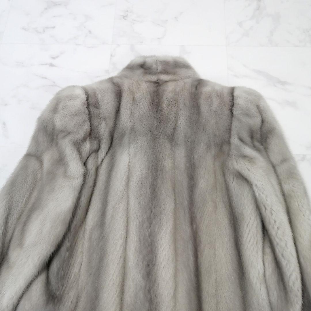 サファイヤミンク　毛皮 コート　毛並み良好　リアルファー　8　高級　MINK