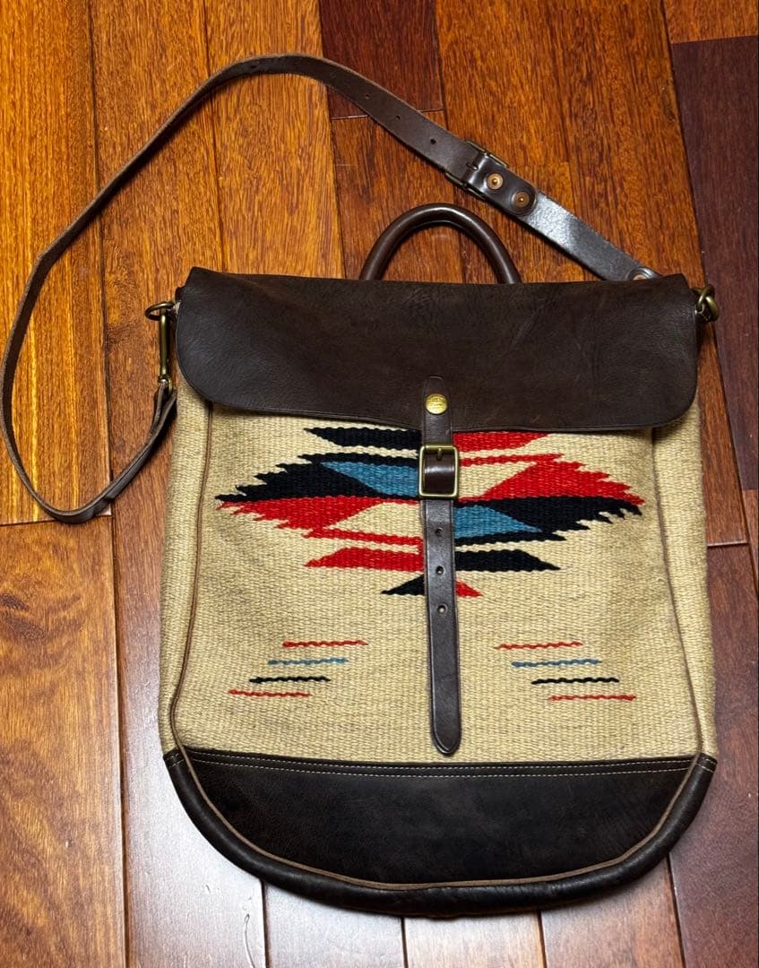 ＲＲＬ　チマヨ柄レザーショルダーバッグ