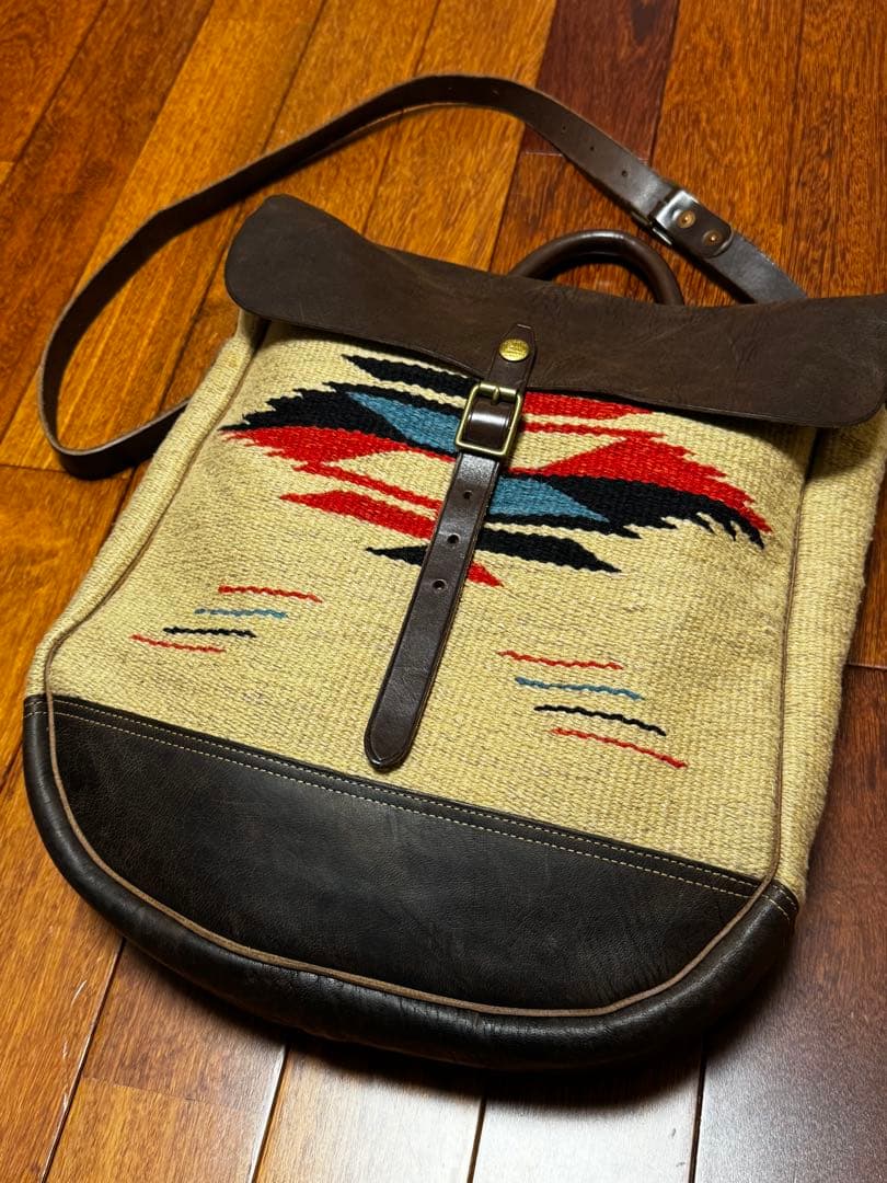 ＲＲＬ　チマヨ柄レザーショルダーバッグ