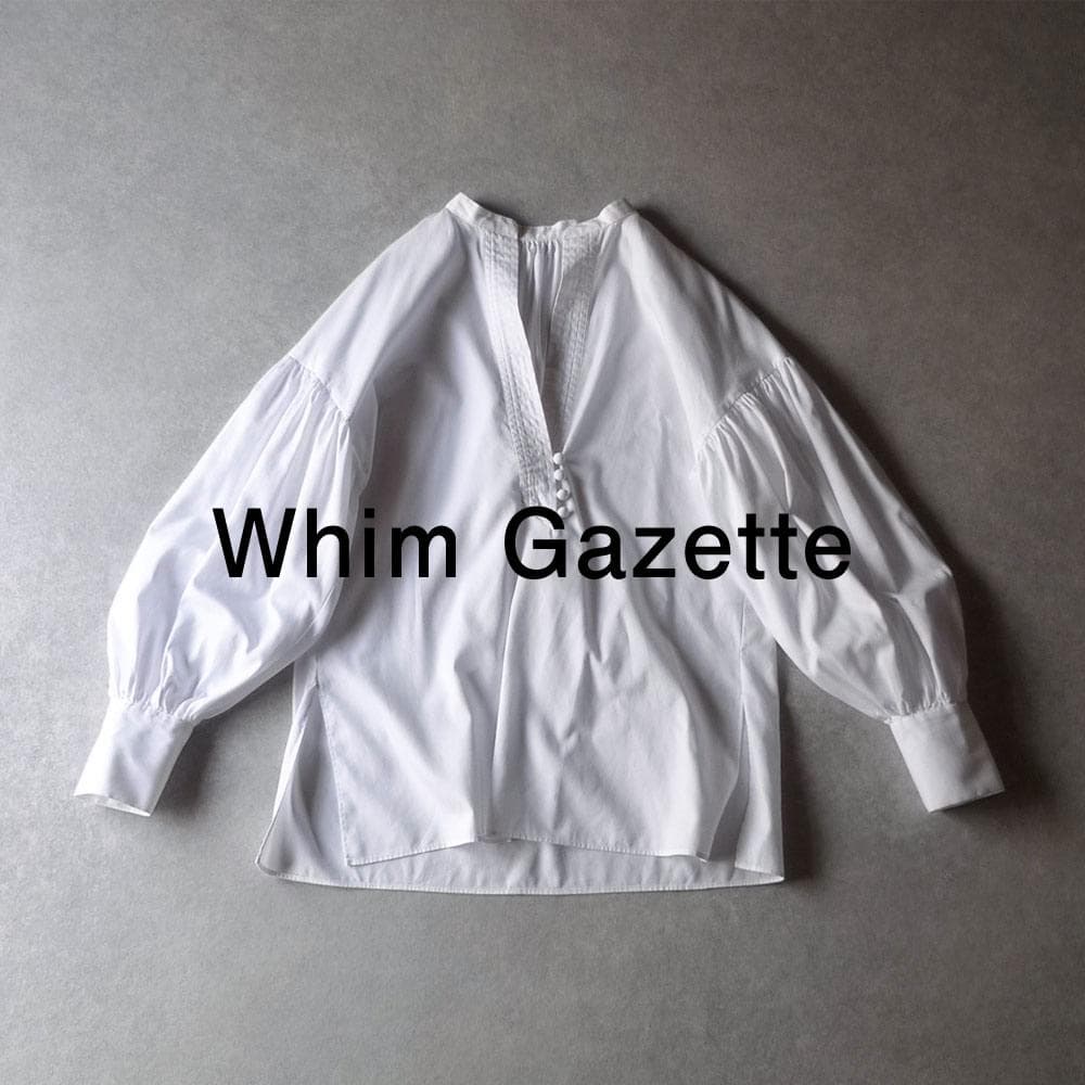 美品 ウィムガゼット 2,5万円 オックス袖ボリュームブラウス ホワイト 500