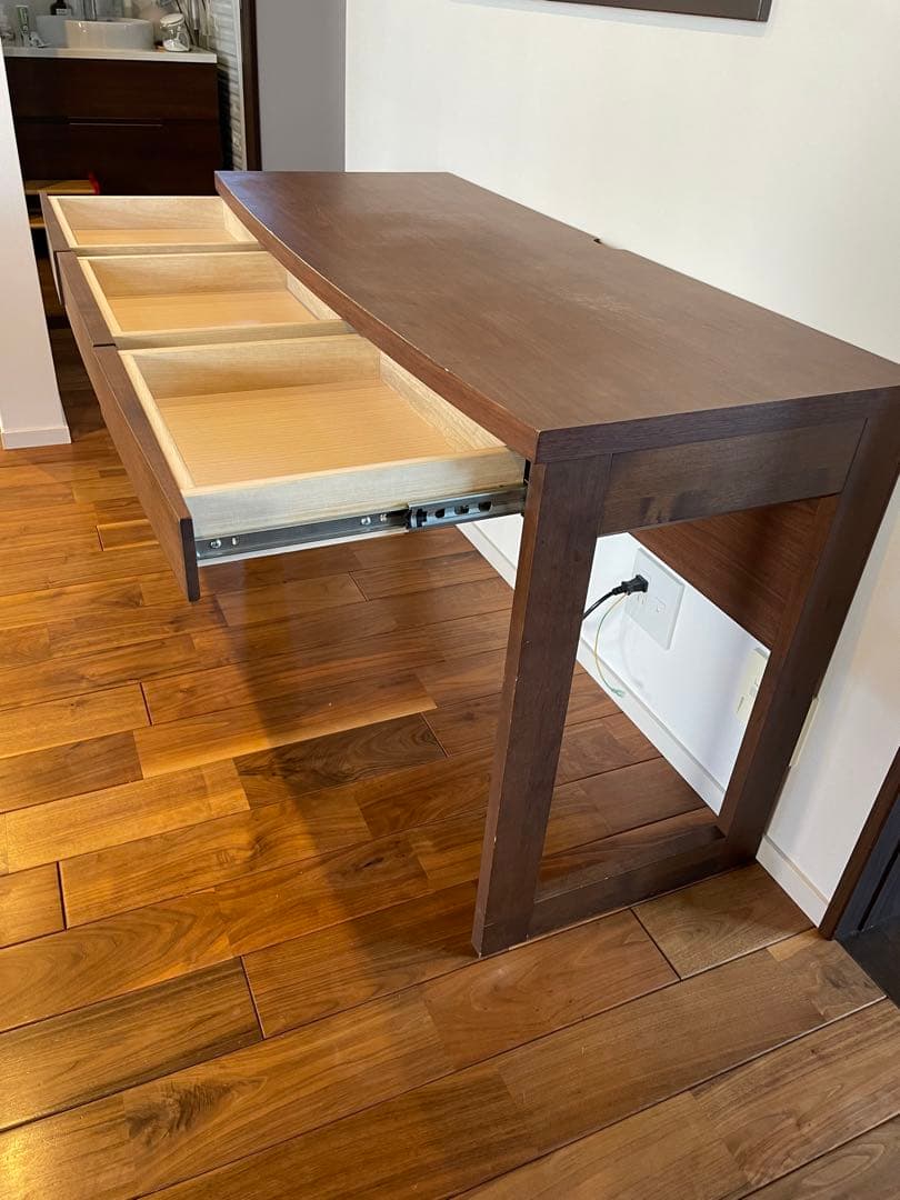 パソコンデスク 勉強机 ウォルナット調