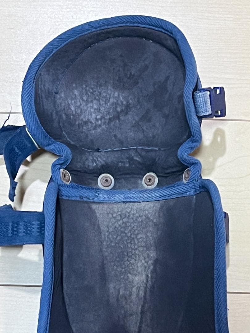 野球 ミズノ キャッチャー防具 プロテクター レガース ネイビー 少年低学年向け