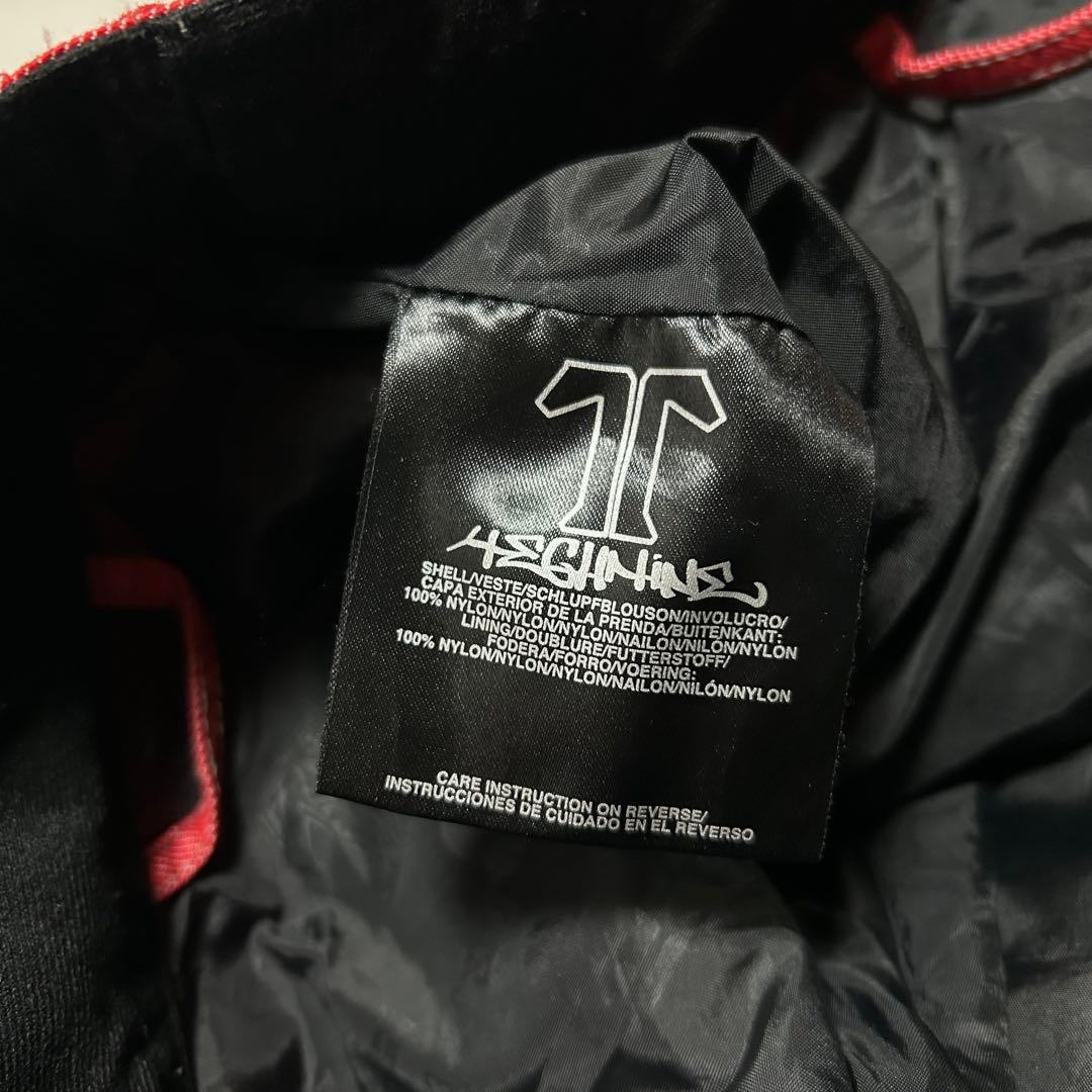 90s TECHNINE ナイロン シャイニーデニム バギー 刺繍 極太 光沢