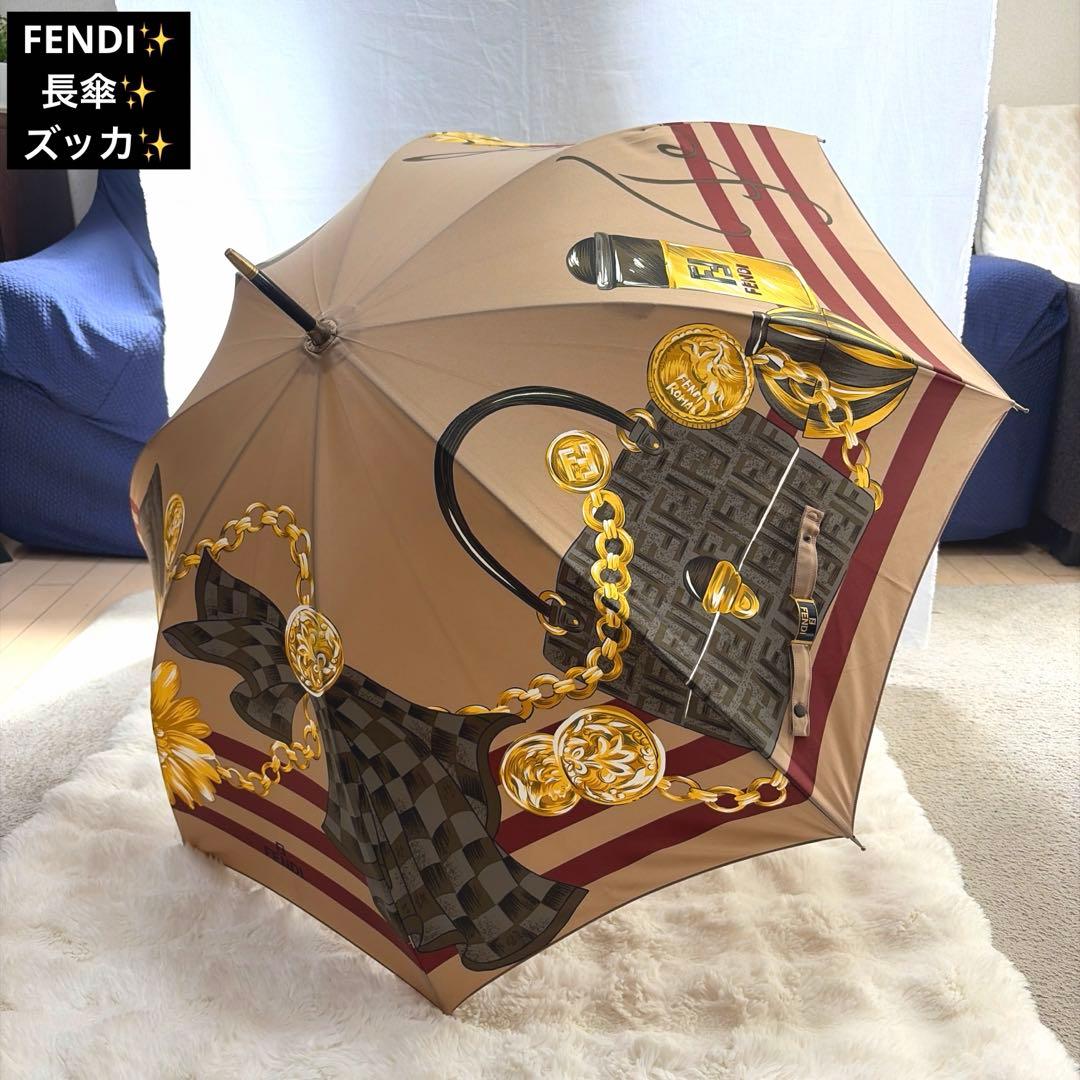 えびちゃん FENDI フェンディ ゴールド 長傘 アンブレラ スカーフ柄