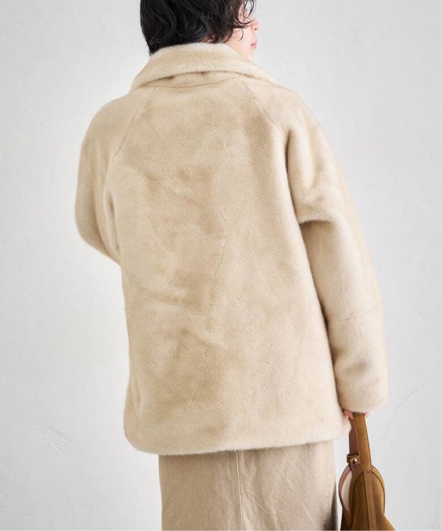 anuke Eco Minkfur Jaket アイボリー 36
