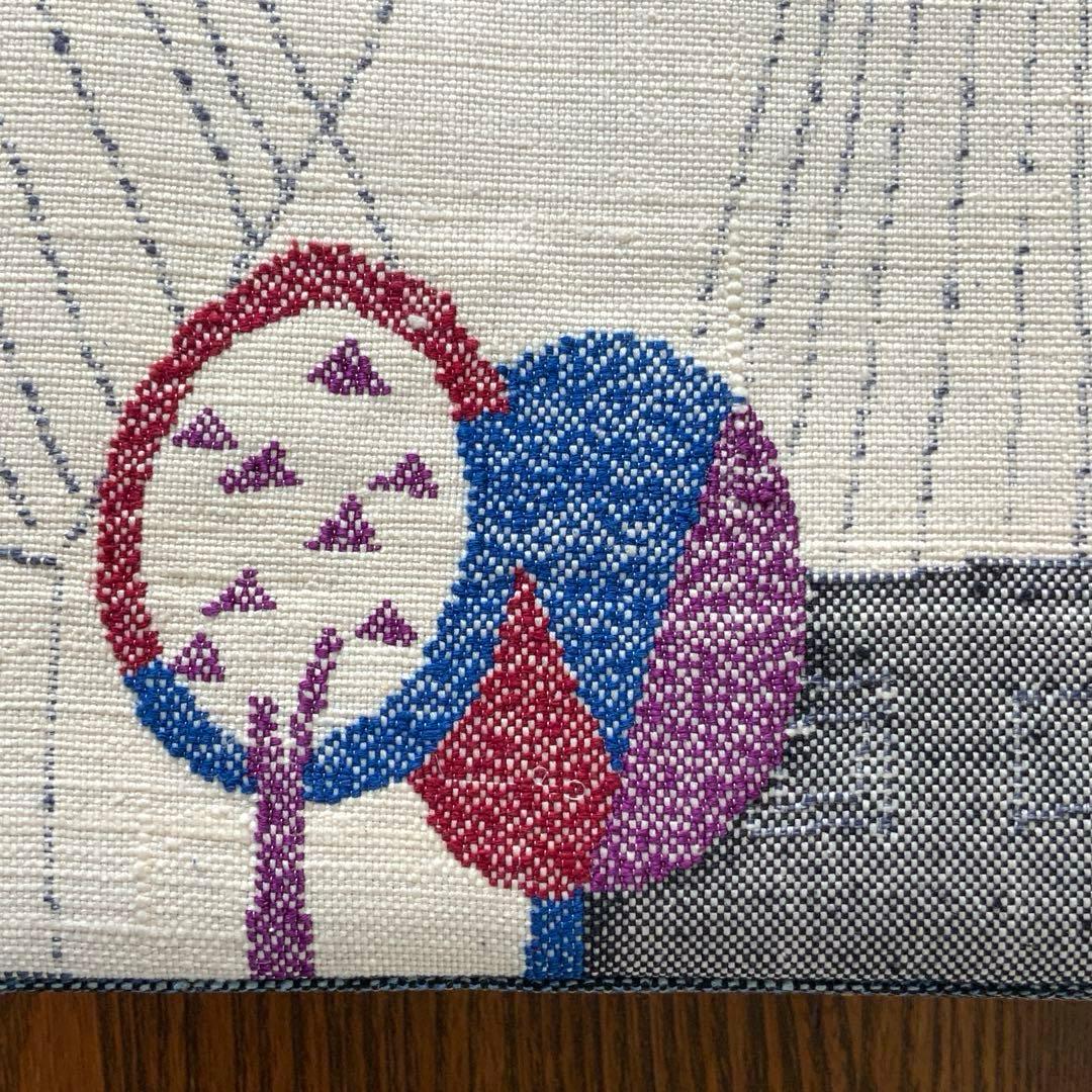 紬帯 メルヘンな風景 リメイク 山葡萄ハンドルバッグ