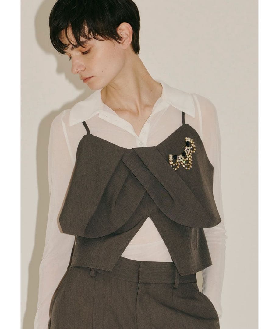 ラベルエチュード　BIGリボンモチーフビスチェ　グレー　美品