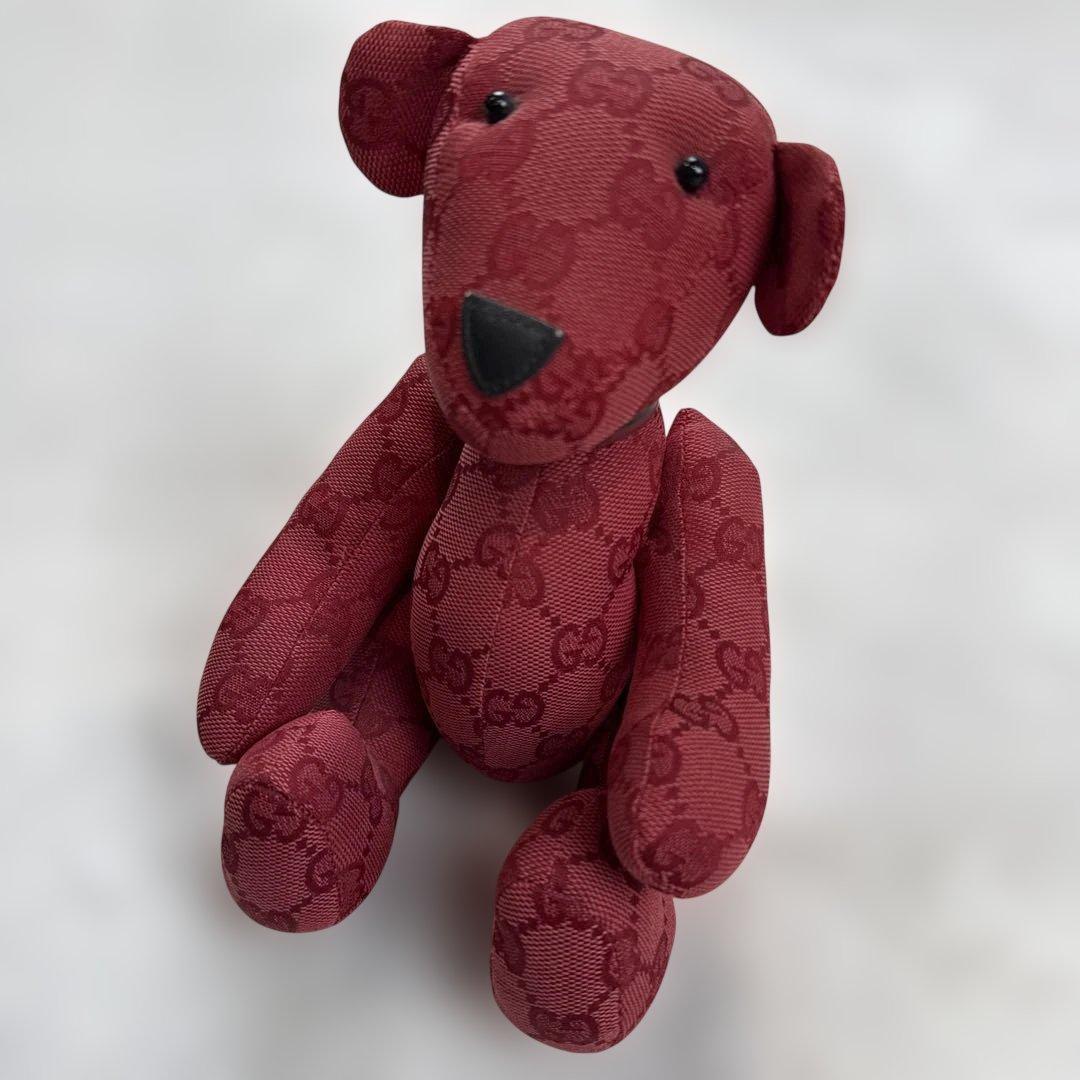 グッチGUCCI GG柄ぬいぐるみ　ボルドー色　美品