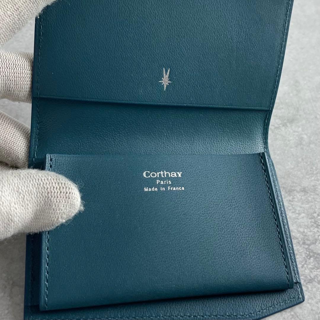 未使用✨ corthay カードケース コルテ キャメルレザー 本革 ブルー